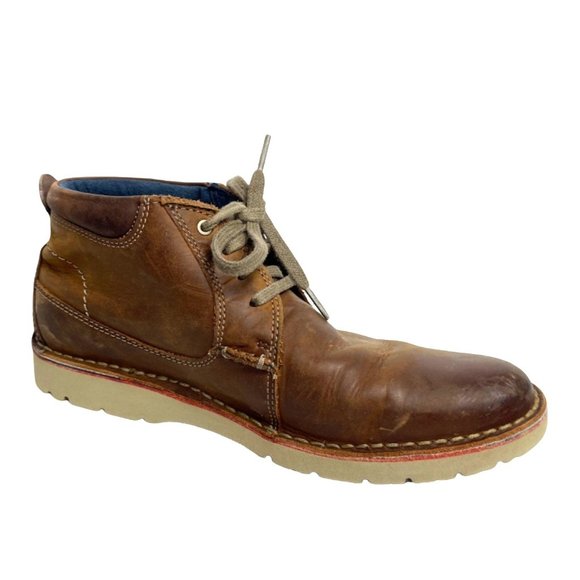 Clarks Other - Clarks Leather Chukka Boots 8.5 Men's Brown Leather EUC Lace Up Rubber Sole Fall